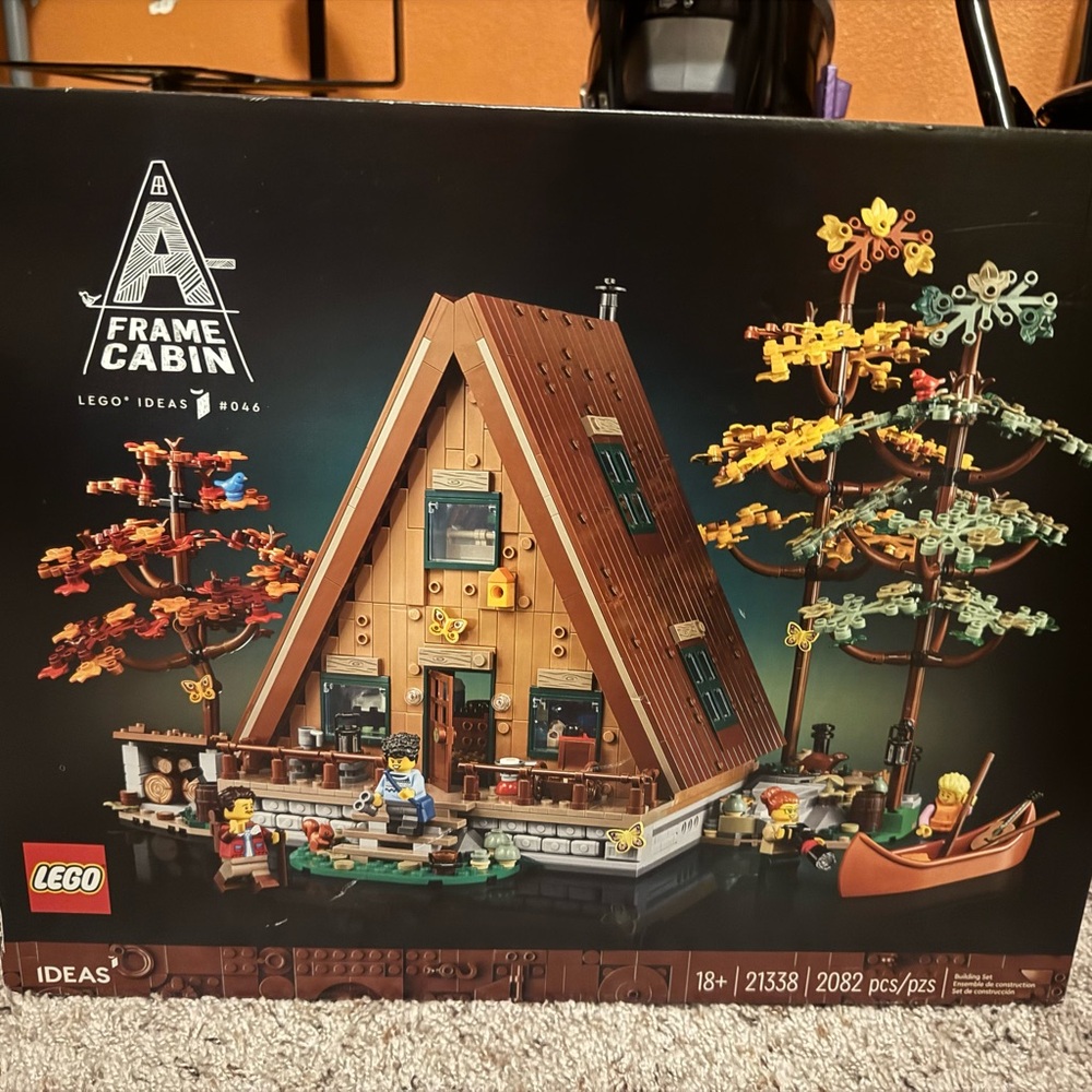 LEGO Ideas A-Frame Cabin with Brown and Green Accents